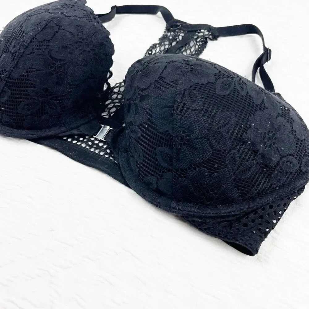 BUY 1 GET 1 FREE H&M 34D front close black lace bra